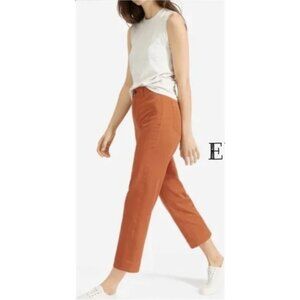 EVERLANE The Lightweight Straight-Leg Crop Pants in Burnt Orange Utility Size 0